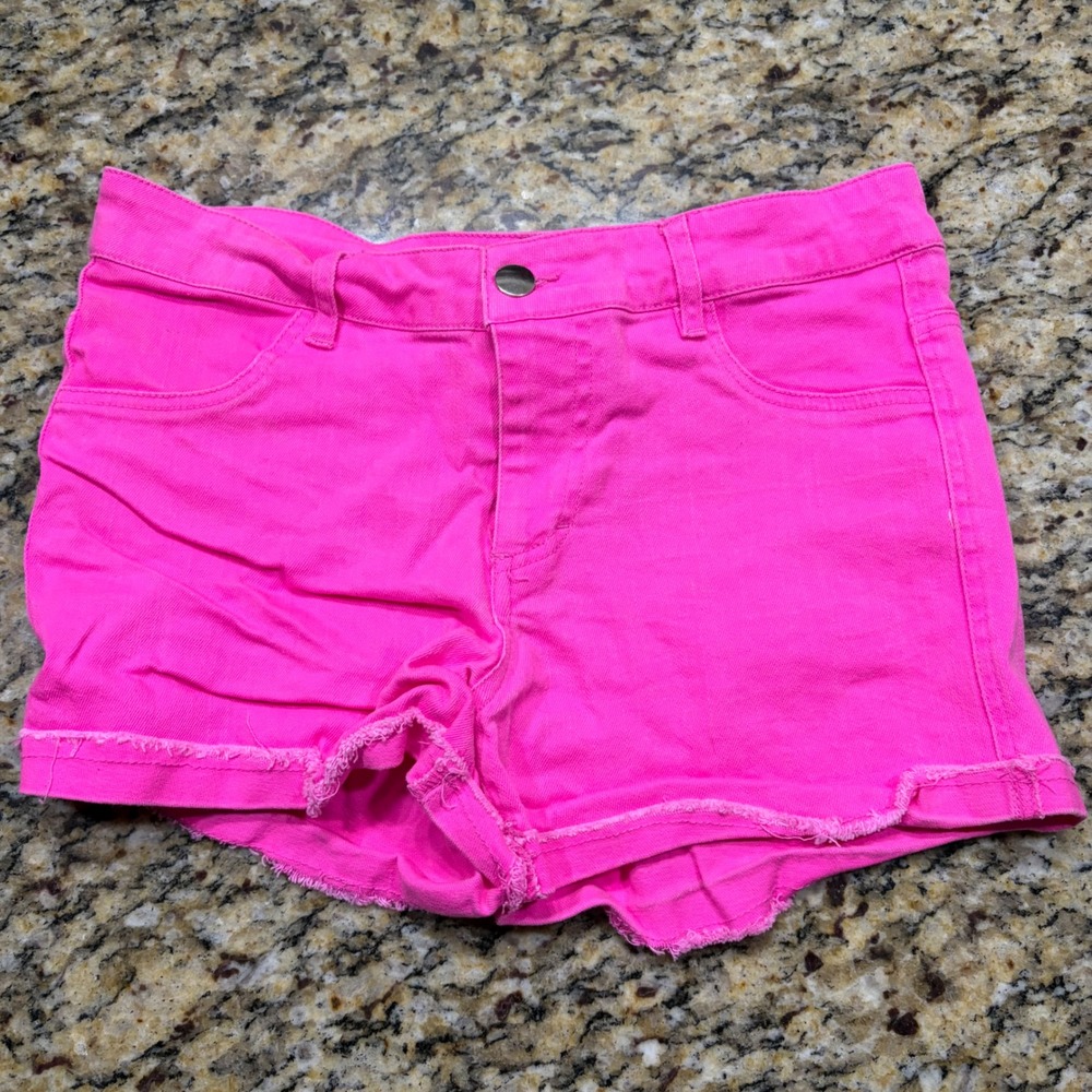 Urban Groove Womens Neon Pink Denim Shorts Frayed Raw Hem Size Medium